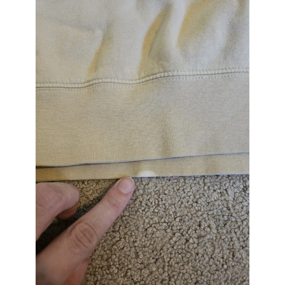 Nike Pullover Fleece Sweater Long Sleeve Cream Tan Logo Size M